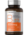 B12 Sublingual Methylcobalamin | 5000mcg | 120 Fast Dissolve Tablets | Vegetarian, Non-GMO and Gluten Free Supplement | by Horbaach