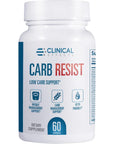 Clinical Effects Carb Resist - Carb Blocker with Vitamin C - 60 Capsules - Ideal for Keto or Low Carb Lifestyle - Supports Heart Health and Weight Management - Plant-Based