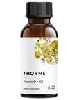 Thorne Vitamin D + K2 Liquid with a metered Dispenser - Vitamins D3 and K2 to Support Healthy Bones and Muscles* - 1 Fl Oz (30 ml) - 600 Servings