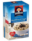 Quaker Instant Oatmeal Breakfast Cereal Blueberries and Cream 105 Ounce Pack of 2