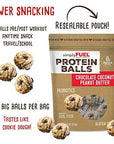 simplyFUEL Whole Food Protein Balls with Probiotics  Chocolate Coconut Peanut Butter Protein Snacks  8g Protein Snack  Gluten Free Energy Balls 1 Pack of 12 Balls