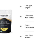 Terrasoul Superfoods Organic Cacao Butter Wafers - 1 Lb