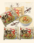 Korean Famous Traditional Hangover Unique Tasty Dried Pollack Ramen Easy to Cook Not Spicy Nutritious Instant Noodles Food 110g x 4 Pack