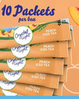 Crystal Light Peach Iced Tea Powdered Drink Mix 10 Low Calorie Zero Sugar Packets per box 3 Box Pack Bundle with Pouch and Straw