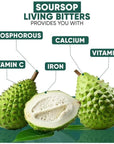 Herboganic Soursop Living Bitters Featured with Moringa Bitters for overall health and wellness Pack of 2 16 Oz Each