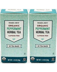 Trader Joes Peppermint Tea Organic  20 Tea Bags  Herbal Caffeine Free