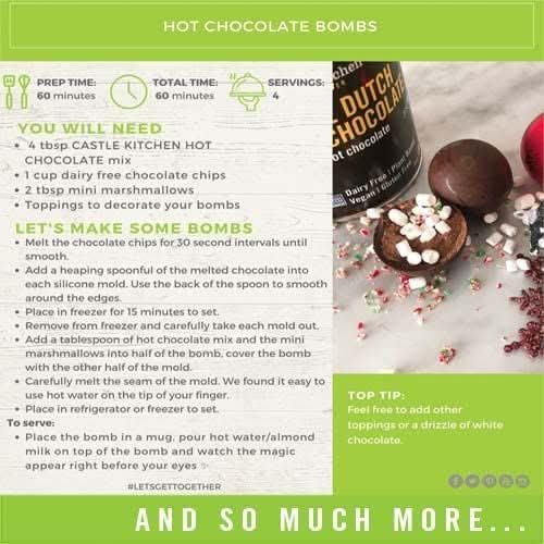 Castle Kitchen Sugar Free Double Dutch Premium Dark Hot Chocolate Mix with Monkfruit 8 oz  Vegan Dairy Free Plant Based  Keto  Diabetic  Mix with Milk Substitute