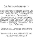 Lark Ellen Farm Vanilla Cinnamon Grain Free Granola Organic Raw Sprouted Certified Organic Low Sugar Vegan Granola Clusters Paleo Granola Crunchy Gluten Free Granola Bites for Cereal or Yogurt 8 oz 6 Pack