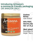 Artisana Organics Raw Cashew Butter - No Sugar Added, Vegan and Paleo Friendly, Non GMO, 9.5oz Jar