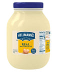 Hellmann's Real Mayonnaise Jar, Condiment for Sandwiches, Salads, Mayo Made with 100% Cage Free Eggs, Gluten Free 1 gallon 128 oz, Pack of 1