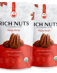 Rich Nuts Maple Pecan Gourmet Sprouted Pecans  Vegan Paleo Keto  Made with Maple Syrup Vanilla Extract and Sea Salt  NonRoasted from Dehyrdated Germinated Raw Whole Pecans  4 Oz Bag 2 Pack