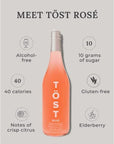 TOST ROSE AllNatural AlcoholFree Sparkling Beverage 254 Fl Oz Pack of 6