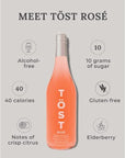 TOST ROSE AllNatural AlcoholFree Sparkling Beverage 254 Fl Oz Pack of 3