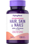 Piping Rock Hair Skin and Nails Vitamins | 120 Pills | 3000 mcg of Biotin | with Collagen | Multivitamin | Non-GMO, Gluten Free Supplement