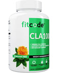 fitcode CLA1000 Conjugated Linoleic Acid, Soft Gel, Stimulant Free Weight Loss Supplement (90 Servings)