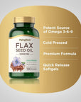 Flaxseed Oil 1000mg Softgel Capsules | 180 Count | Cold Pressed Supplement | Non-GMO, Gluten Free | by Piping Rock