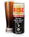 RISE Brewing Co  Original Black Nitro Cold Brew Coffee  Sugar and GlutenFree Vegan  Organic  NonGMO  Low Acidity  7 fl oz Cans 4 Pack