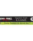 Crown Prince Natural Smoked Baby Clams in Olive Oil 3Ounce Cans Pack of 12