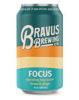 Bravus Focus Functional Sparkling Water 12Pack  Brewed with Adaptogens Nootropics and Hops  Hints of Lemon and Ginger 100 Organic Vegan GlutenFree