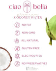 ciao bella Premium Coconut Water AllNatural Hydration NonGMO One Simple Ingredient 1115 Fl Oz Pack of 12