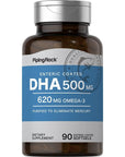 Piping Rock DHA Supplement | 90 Enteric Coated Softgels | DHA EPA Omega 3 Supplement | Purified to Eliminate Mercury | Non-GMO, Gluten Free