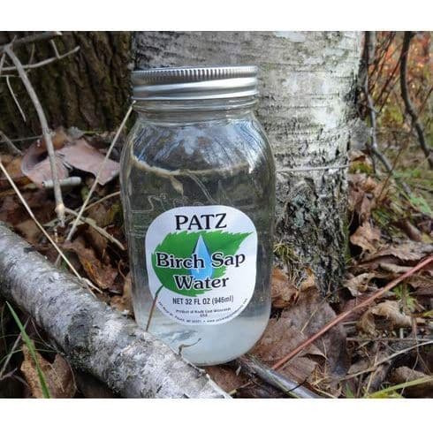 Patz Birch Sap Water 32 Ounce Jar Tapped from Wisconsin Birch Trees