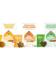 Tea Drops Herbal Trio Gift Set Sampler  Dissolvable Bagless Loose Leaf Tea  Iced or Hot  Caffeine Free Naturally Sweetened Peppermint Turmeric Citrus Ginger  10 Per Flavor  30 Servings