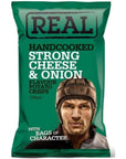 Real Handcooked Potato Crisps Strong Cheese & Onion - 150gm (Pack Of 1)