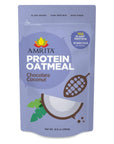 Amrita Chocolate Coconut Overnight Protein Oats (14oz) | High Fiber, No Added Sugar Oatmeal, Breakfast Cereal, Protein Shakes, Healthy Snacks | Old Fashioned Rolled Oats | Vegan, Non-GMO, Gluten Free, Peanut Free, Soy Free (5 Servings)