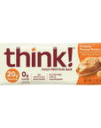 Think High Protein Bars  Creamy Peanut Butter 20g Protein 0g Sugar No Artificial Sweeteners Gluten Free GMOFree 21 Ounce bars 10 Pack