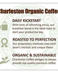 Charleston Coffee Roasters  Specialty Organic Whole Bean Coffee  Hand Picked Premium Slow Roast  Charleston Organic Medium Roast 28oz