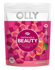 OLLY Undeniable Beauty Gummy, For Hair, Skin, Nails, Biotin, Vitamin C, Keratin, Chewable Supplement, Grapefruit, 30 Day Supply - 60 Count