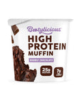 Bootylicious  HighProtein Muffin  25g Protein 7g Net Carbs 232275oz Cup 12Pack Double Chocolate