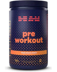 BEAM Pre-Workout Powder | Vegan Energy Booster Powdered Drink with All-Natural Caffeine, No Crash, No Jitters | Gluten-Free Supplement with Adaptogens | Sour Peach Rings, 40 Scoops