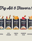 Wella Cereal Oatmeal Alternative GlutenFree Breakfast Hot Cereal GrainFree Paleo Organic Vegan High Protein Superfood PlantBased NonGMO Low in Net Carbs SingleServe Packets Flavor Variety Sampler 10 Count 2 of Each Flavor 16 oz Packets