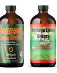 Herboganic Soursop Living Bitters Featured with Moringa Bitters for overall health and wellness Pack of 2 16 Oz Each