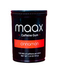 Maax Caffeine Energy Gum  125mg of caffeine per piece  Cinnamon  25 pieces per container  Focus Supplement