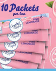 Crystal Light Pink Lemonade Packets 10 On The Go Low Calorie Zero Sugar Packets Per Box 2 Box Pack 20 Total Packets Bundle With Drink Pouch and Straw