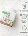 Organic Coconut Milk Powder with MCT  Coffee Creamer Alternative Raw Keto Paleo Gluten Free Sugar Free Diary Free Shelf Stable  Coconut Powdered Milk 358 G 179 SRV Organic Harvest by Sunwarrior