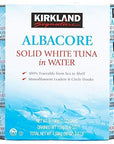 Kirkland Signature Solid White Albacore Tuna  Canned Chicken Breast Bundle  Includes 8 Cans of Albacore Tuna  6 Cans of Premium Chunk Chicken