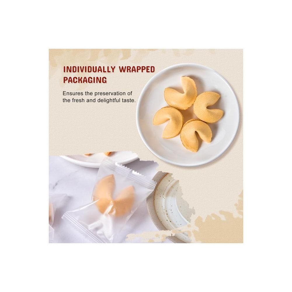 52USA Fortune Cookies Approx 25pcs Vanilla Flavor Fortune Cookies Individually Wrapped Bulk Fresh Cookies 4oz - Whlsome - Cookies & Biscuits