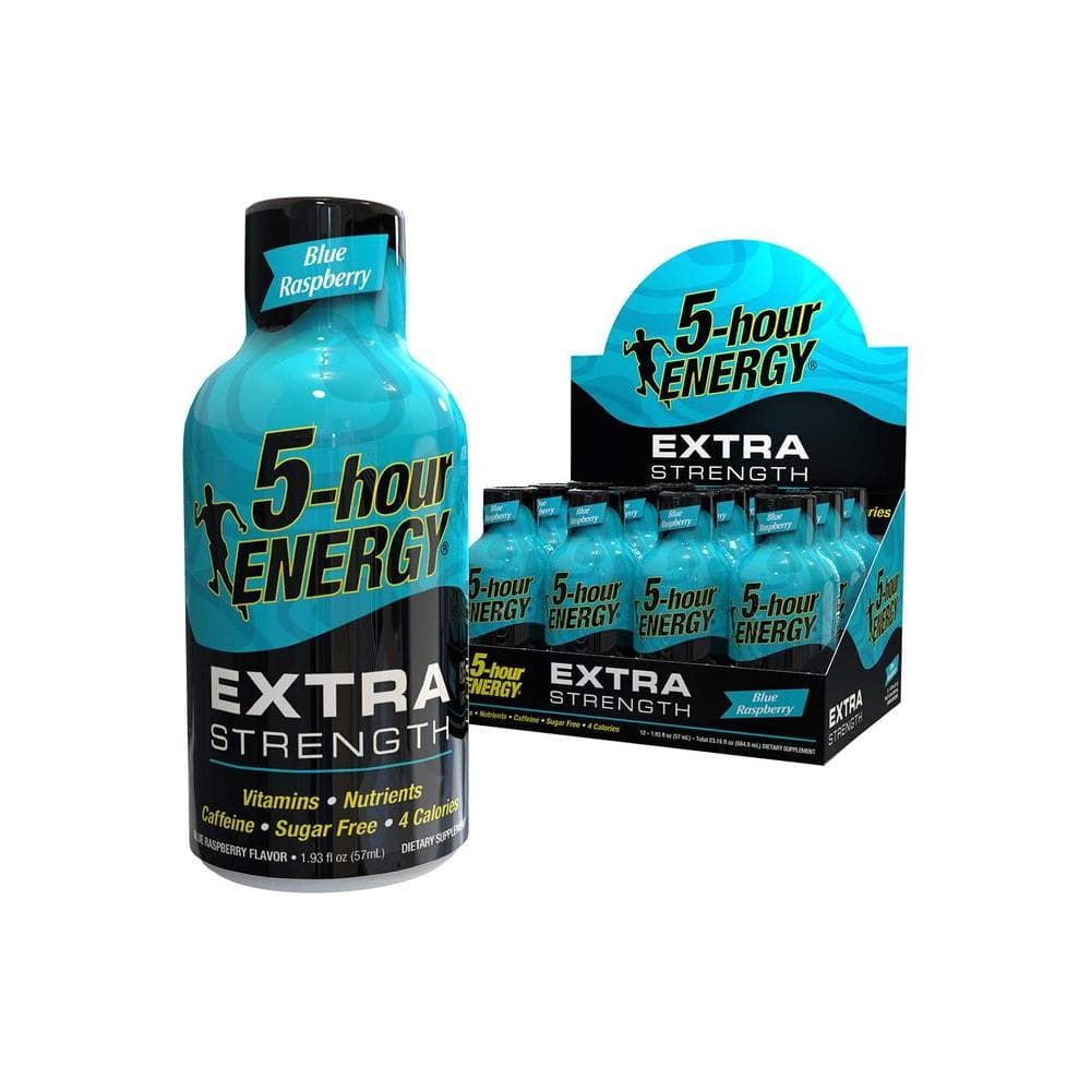 5hour ENERGY Shot Extra Strength Blue Raspberry 193 Ounces 12 Count - Whlsome - Sports Nutrition