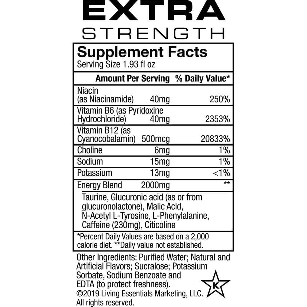 5hour ENERGY Shot Extra Strength Blue Raspberry 193 Ounces 12 Count - Whlsome - Sports Nutrition