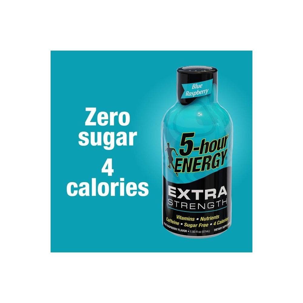 5hour ENERGY Shot Extra Strength Blue Raspberry 193 Ounces 12 Count - Whlsome - Sports Nutrition