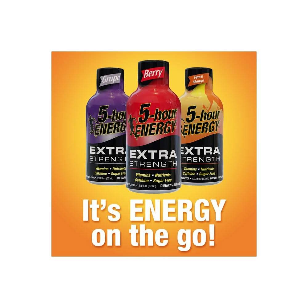 5hour ENERGY Shot Extra Strength Peach Mango 193 oz - Whlsome - Energy Drinks