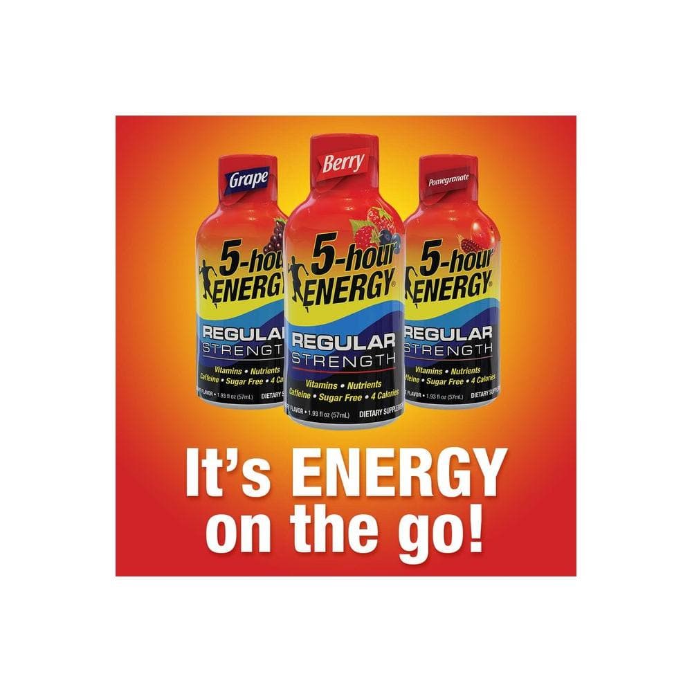 5hour ENERGY Shot Regular Strength Berry 193 oz 48 Pack - Whlsome - Energy Drinks