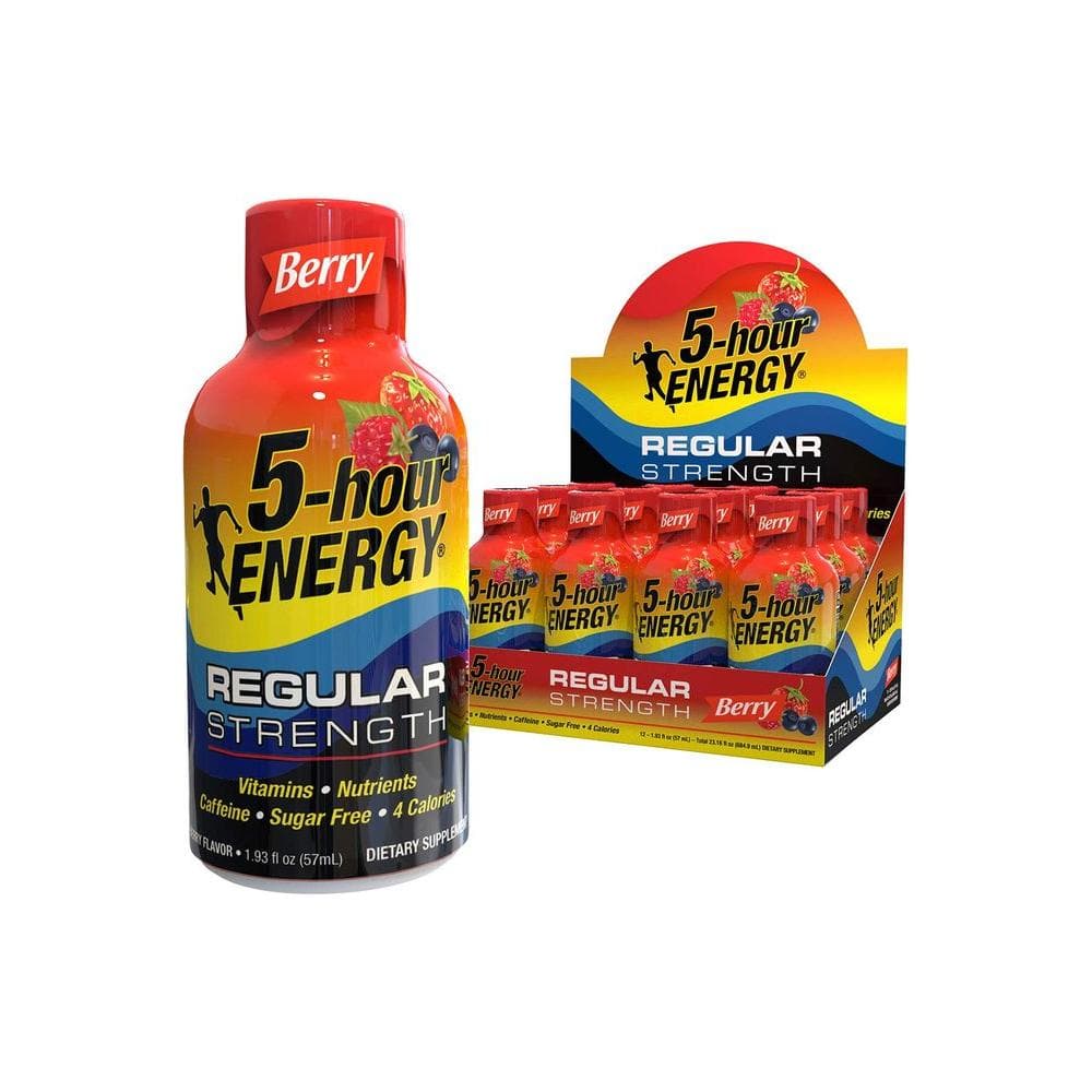 5hour ENERGY Shot Regular Strength Berry 193 oz 48 Pack - Whlsome - Energy Drinks