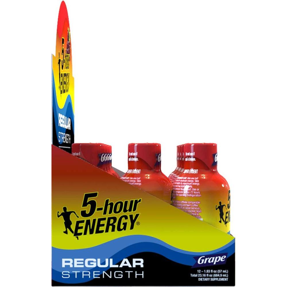 5hour ENERGY Shot Regular Strength Grape 193 Ounce 12 Count - Whlsome - Grocery (Other)