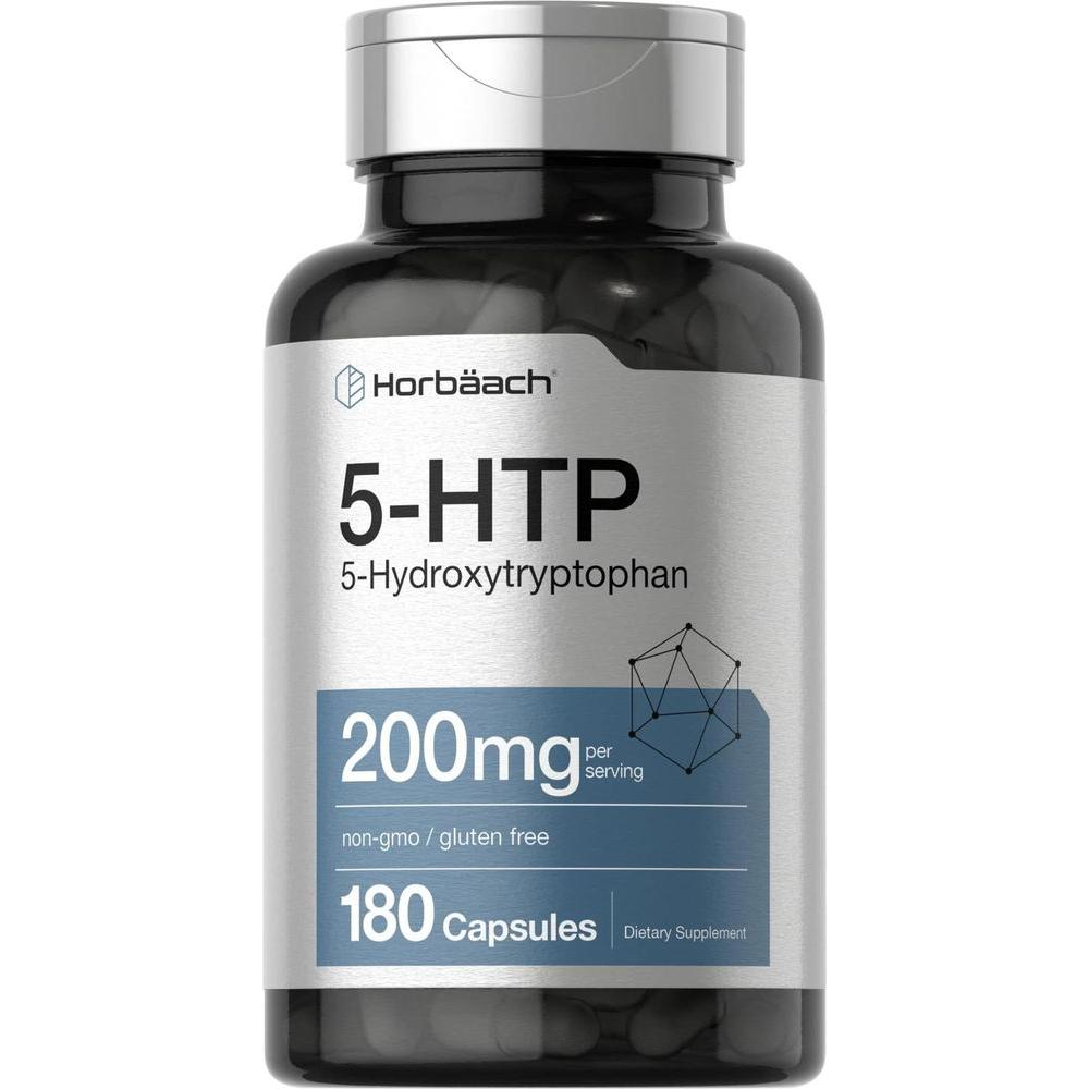 5HTP 200mg Capsules | 180 Capsules | Griffonia Simplicifolia | 5HTP Extra Strength Supplement | Non - GMO, Gluten Free | 5 Hydroxytryptophan | by Horbaach - Whlsome - Vitamins &amp; Supplements