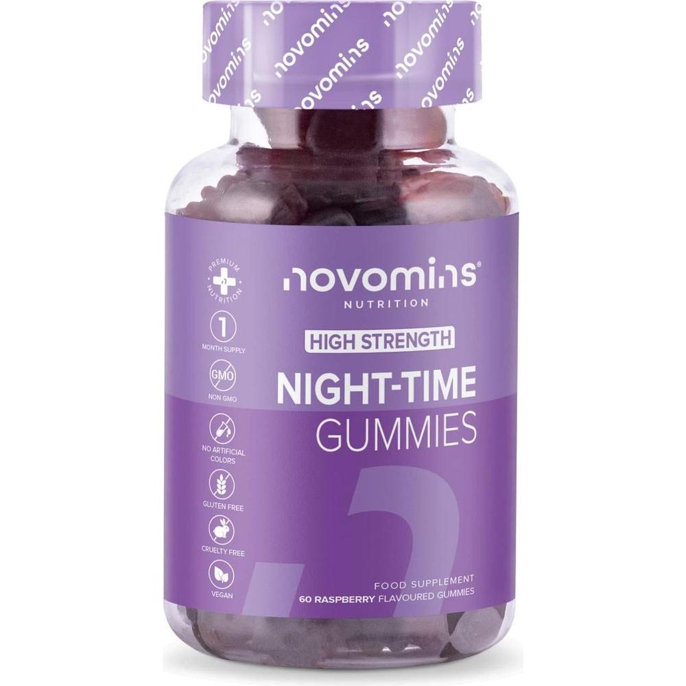 5HTP Gummies - 100mg - Promotes Calm Relaxed Mood - 1 Month Supply - High Strength Chewable Sleep Support 5 - HTP Supplement - Magnesium - L - Theanine - B12 - Made by Novomins - Whlsome - Vitamins &amp; Supplements